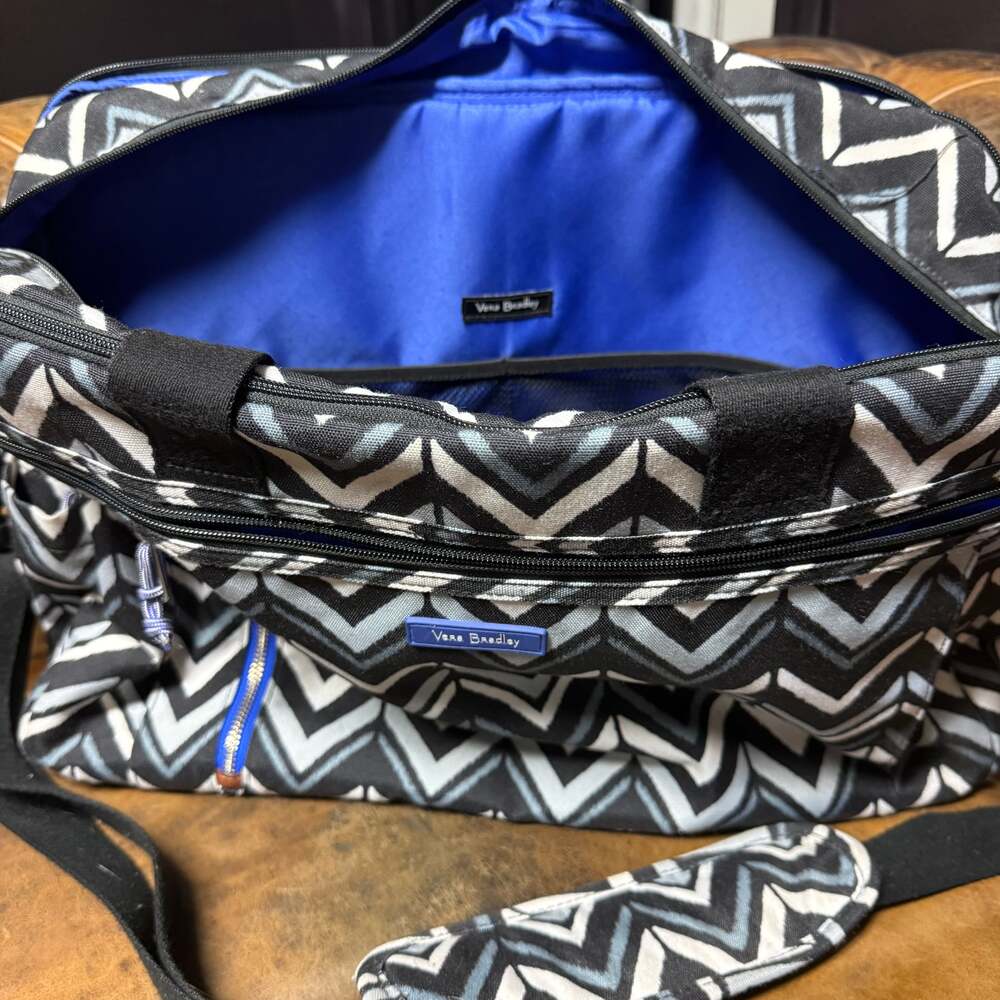 Vera Bradley Lotus Chevron 21" Rolling Duffel Bag Carry-On Wheeled Luggage